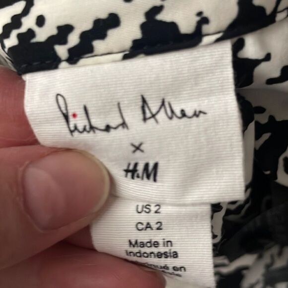 Richard Allen X H&M Houndstooth Plaid Button Front Shirt 2 - Picture 4 of 9